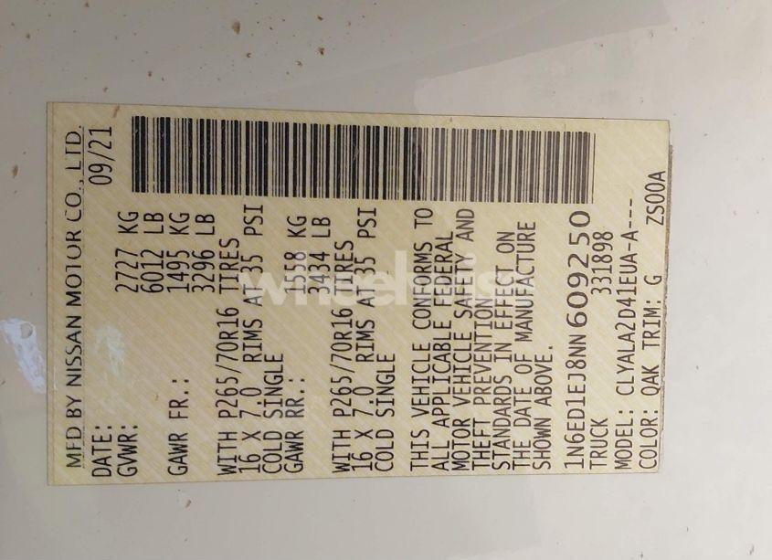 Photo 9 of 2022 Nissan Frontier S 4X2 (VIN 1N6ED1EJ8NN609250)