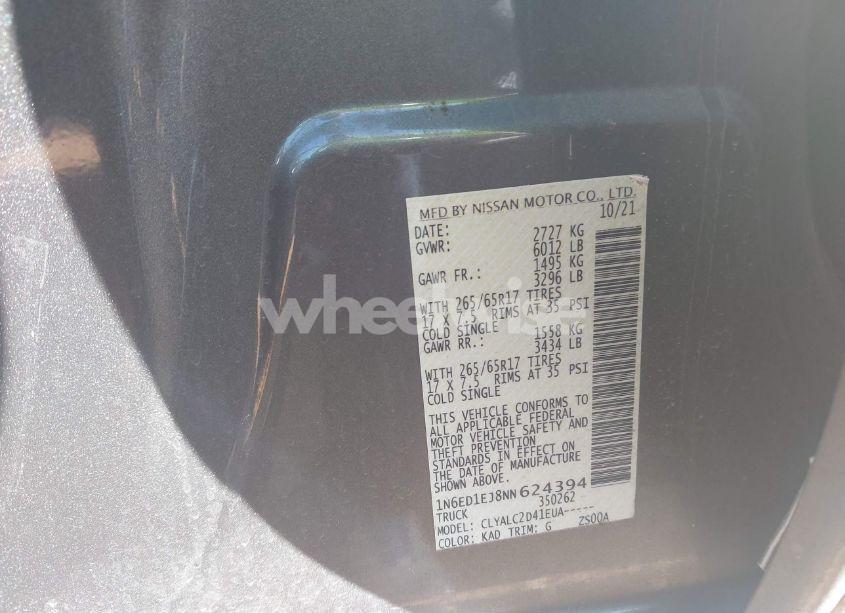 Photo 9 of 2022 Nissan Frontier SV 4X2 (VIN 1N6ED1EJ8NN624394)