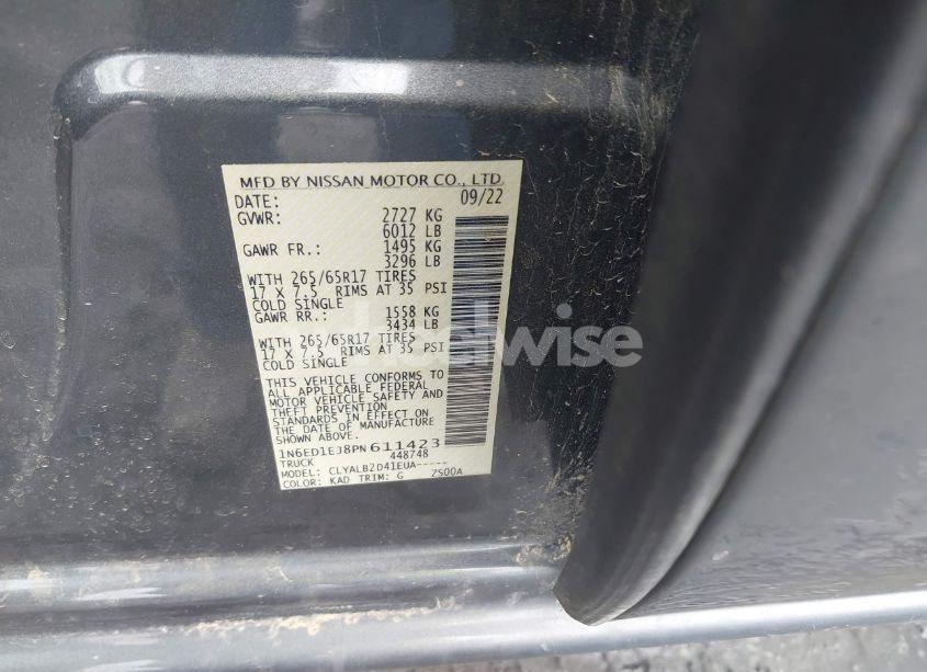 Photo 9 of 2023 Nissan Frontier SV 4X2 (VIN 1N6ED1EJ8PN611423)