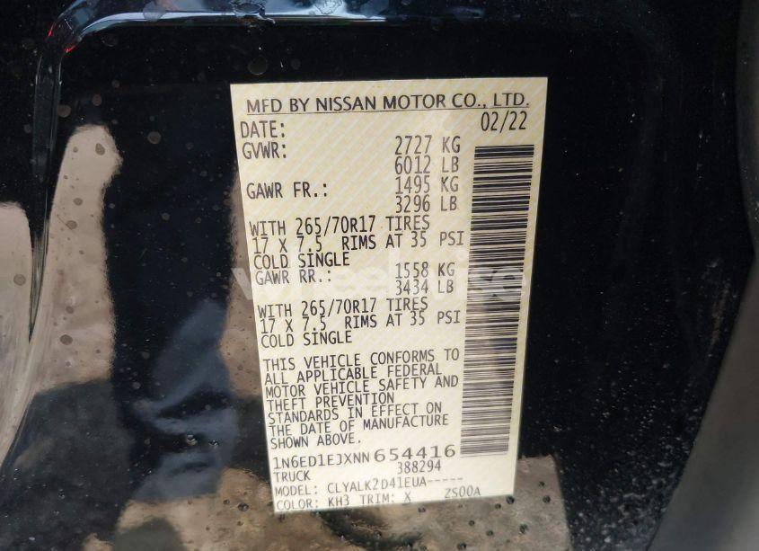 Photo 9 of 2022 Nissan Frontier PRO-X 4X2 (VIN 1N6ED1EJXNN654416)