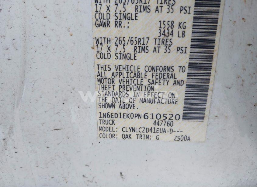 Photo 9 of 2023 Nissan Frontier SV 4X4 (VIN 1N6ED1EK0PN610520)