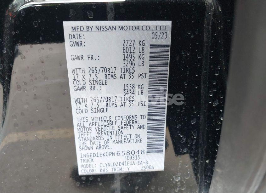 Photo 9 of 2023 Nissan Frontier PRO-4X 4X4 (VIN 1N6ED1EK0PN658048)