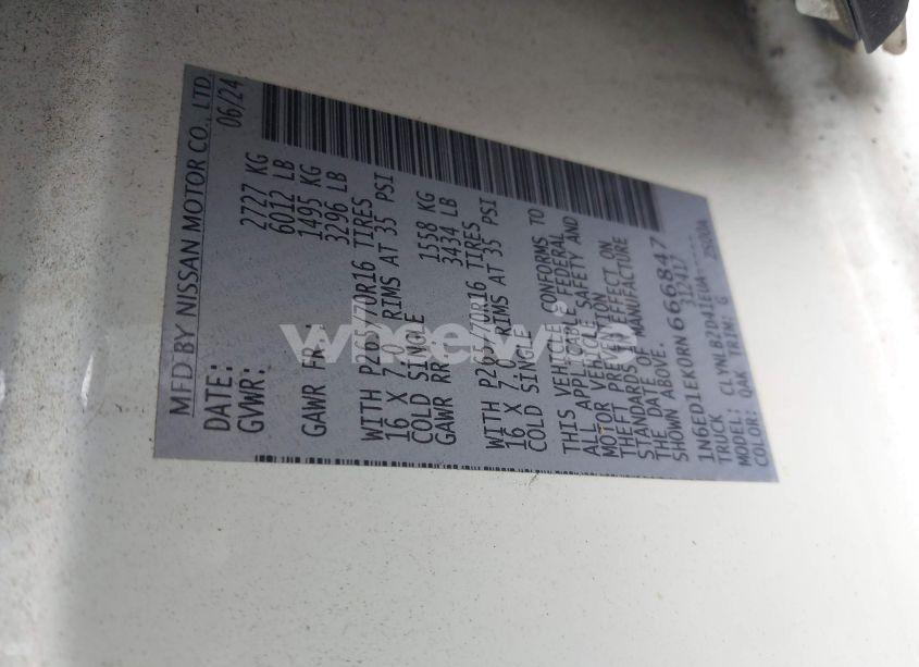 Photo 9 of 2024 Nissan Frontier SV 4X4 (VIN 1N6ED1EK0RN666847)