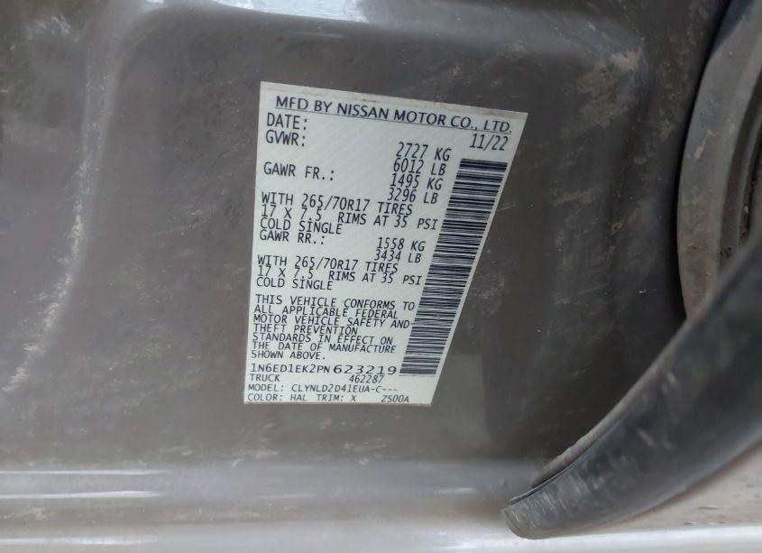 Photo 9 of 2023 Nissan Frontier PRO-4X 4X4 (VIN 1N6ED1EK2PN623219)