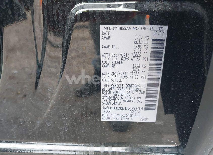 Photo 9 of 2024 Nissan Frontier SV 4X4 (VIN 1N6ED1EK2RN627094)