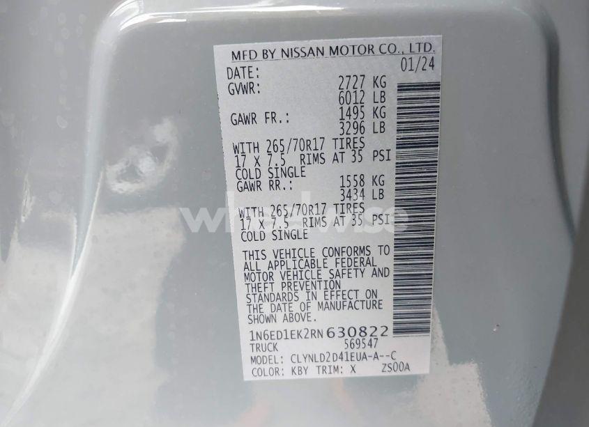 Photo 9 of 2024 Nissan Frontier PRO-4X 4X4 (VIN 1N6ED1EK2RN630822)