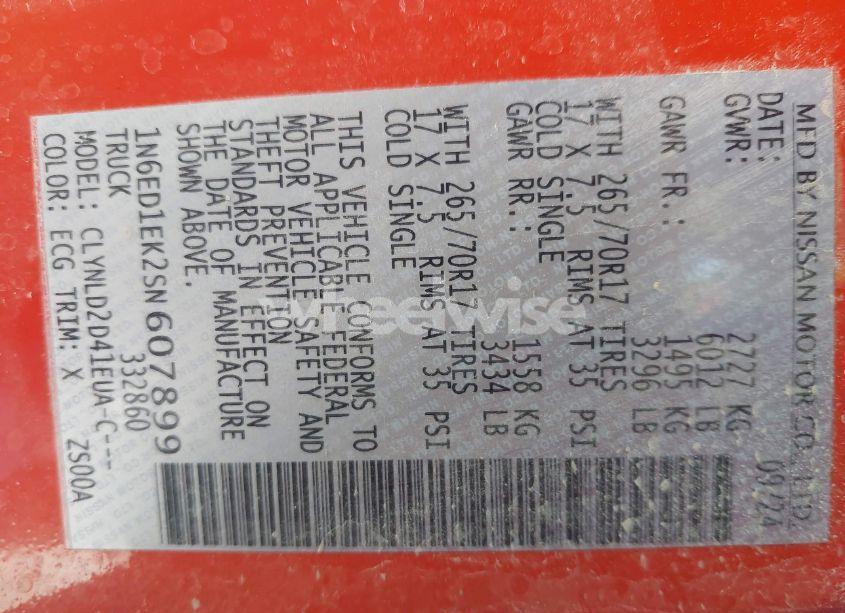 Photo 9 of 2025 Nissan Frontier PRO-4X 4X4 (VIN 1N6ED1EK2SN607899)