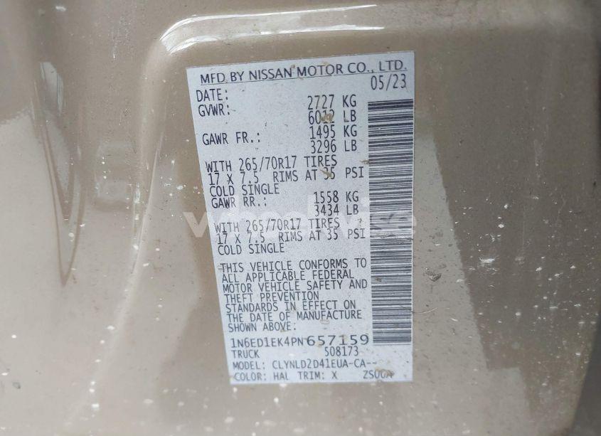 Photo 9 of 2023 Nissan Frontier PRO-4X 4X4 (VIN 1N6ED1EK4PN657159)