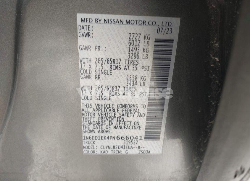 Photo 9 of 2023 Nissan Frontier SV 4X4 (VIN 1N6ED1EK4PN666041)