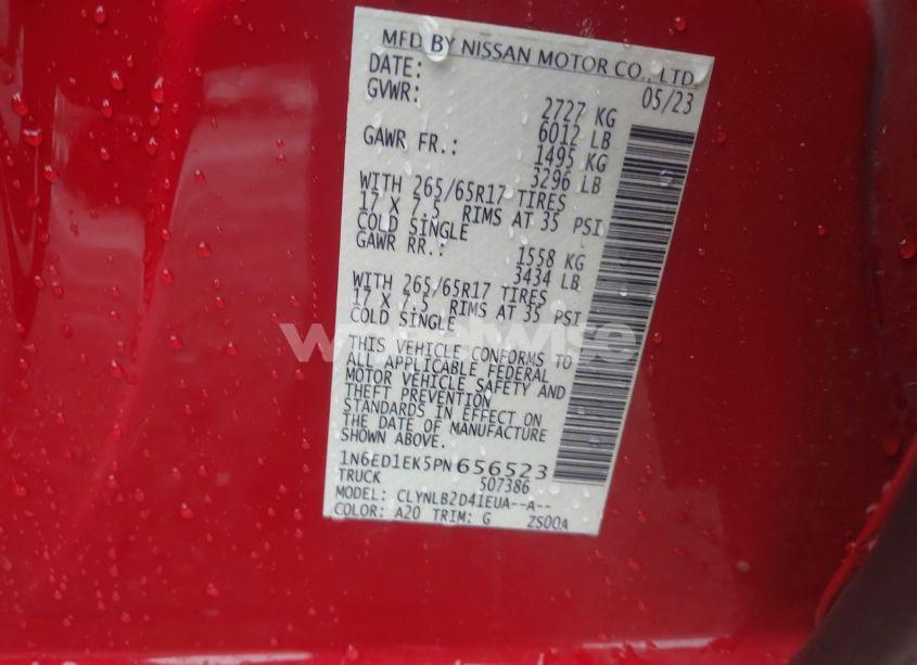 Photo 9 of 2023 Nissan Frontier SV 4X4 (VIN 1N6ED1EK5PN656523)