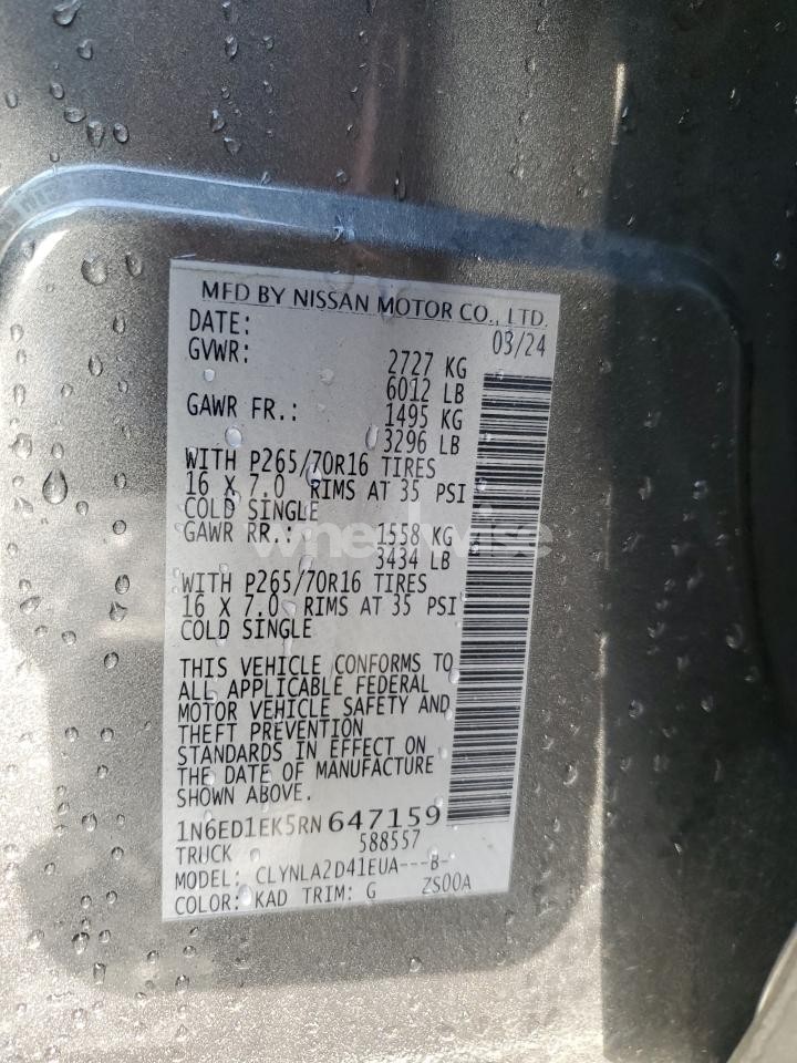 Photo 13 of 2024 NISSAN FRONTIER S (VIN 1N6ED1EK5RN647159)