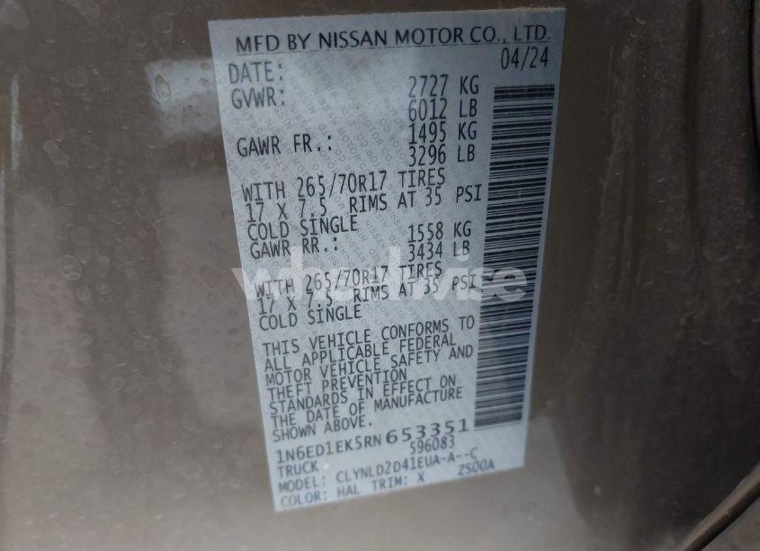 Photo 9 of 2024 Nissan Frontier PRO-4X 4X4 (VIN 1N6ED1EK5RN653351)