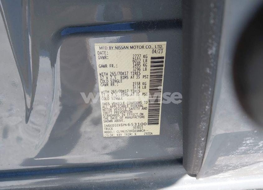 Photo 9 of 2023 Nissan Frontier PRO-4X 4X4 (VIN 1N6ED1EK6PN653100)