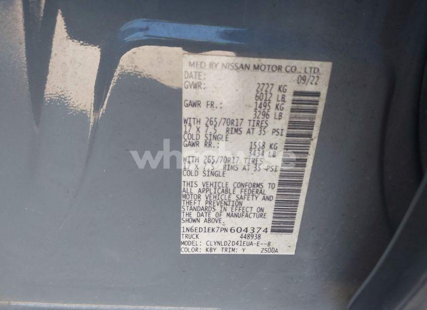 Photo 9 of 2023 Nissan Frontier PRO-4X 4X4 (VIN 1N6ED1EK7PN604374)