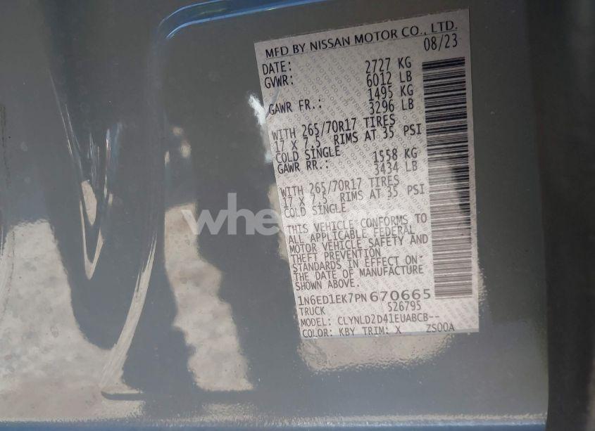 Photo 9 of 2023 Nissan Frontier PRO-4X 4X4 (VIN 1N6ED1EK7PN670665)