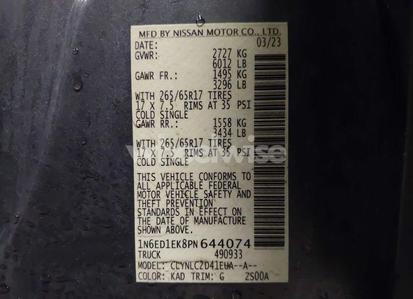 Photo 9 of 2023 Nissan Frontier SV 4X4 (VIN 1N6ED1EK8PN644074)