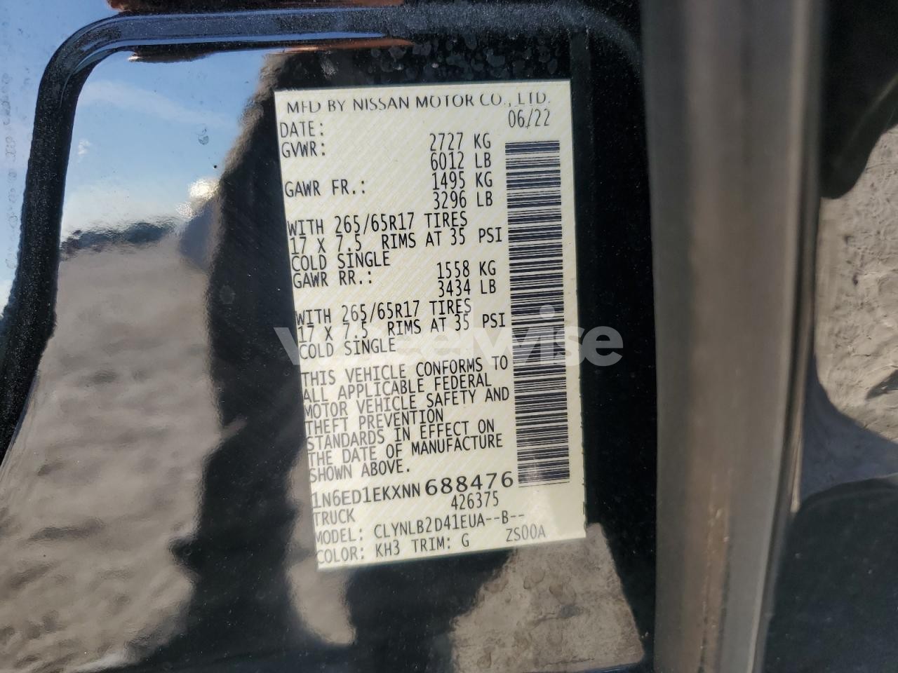 Photo 12 of 2022 NISSAN FRONTIER S (VIN 1N6ED1EKXNN688476)