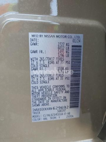 Photo 6 of 2024 NISSAN FRONTIER S (VIN 1N6ED1EKXRN629692)