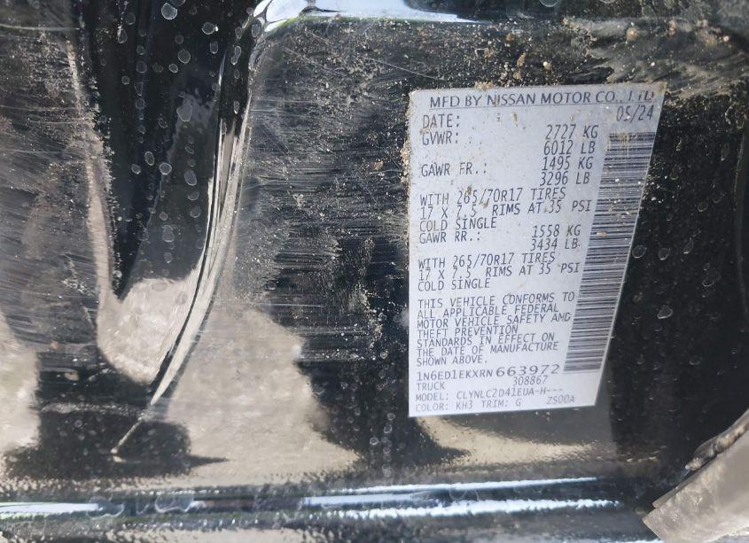 Photo 9 of 2024 Nissan Frontier SV 4X4 (VIN 1N6ED1EKXRN663972)