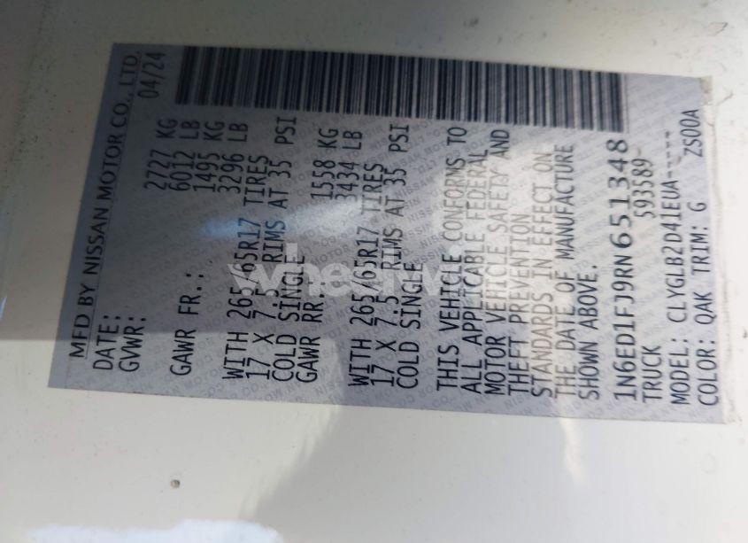 Photo 9 of 2024 Nissan Frontier LONG BED SV 4X2 (VIN 1N6ED1FJ9RN651348)