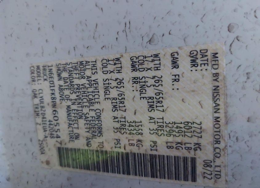 Photo 9 of 2023 Nissan Frontier (VIN 1N6ED1FK8PN605547)