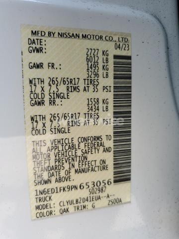 Photo 11 of 2023 NISSAN FRONTIER SV N/A (VIN 1N6ED1FK9PN653056)