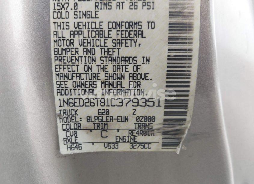 Photo 9 of 2001 Nissan Frontier DESERT RUNNER XE-V6 (VIN 1N6ED26T81C379351)