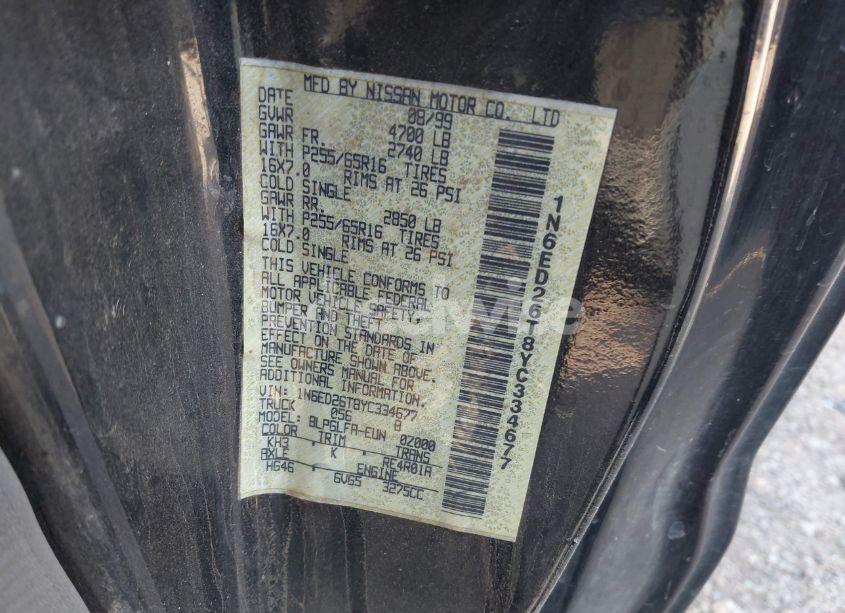 Photo 9 of 2000 Nissan Frontier DESERT RUNNER SE-V6/DESERT RUNNER XE-V6 (VIN 1N6ED26T8YC334677)