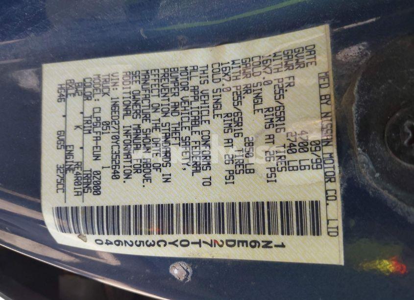 Photo 9 of 2000 Nissan Frontier SE-V6/XE-V6 (VIN 1N6ED27T0YC352640)