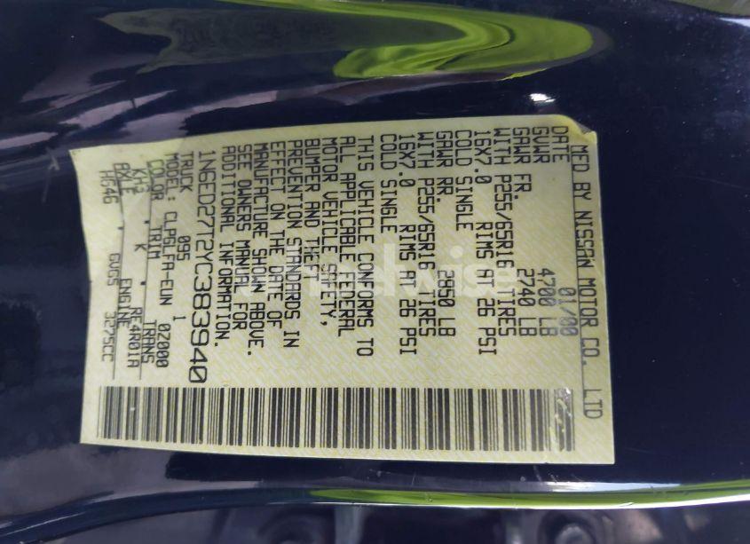 Photo 9 of 2000 Nissan Frontier SE-V6/XE-V6 (VIN 1N6ED27T2YC383940)