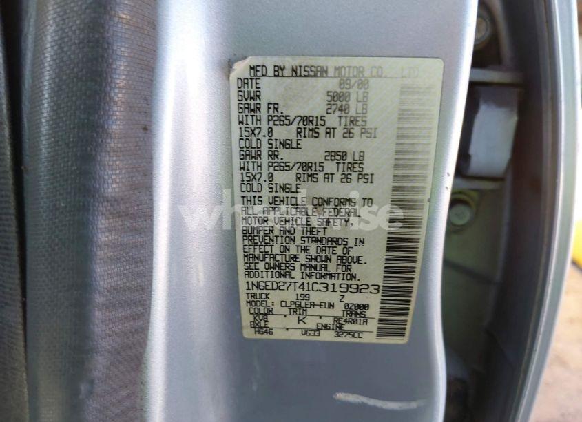 Photo 9 of 2001 Nissan Frontier XE-V6 (VIN 1N6ED27T41C319923)