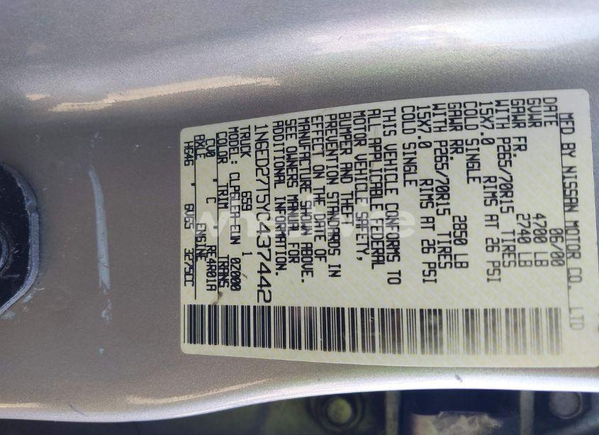 Photo 9 of 2000 Nissan Frontier SE-V6/XE-V6 (VIN 1N6ED27T5YC437442)