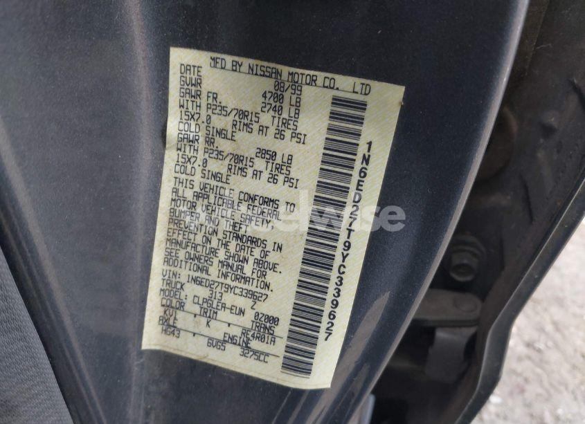 Photo 9 of 2000 Nissan Frontier SE-V6/XE-V6 (VIN 1N6ED27T9YC339627)