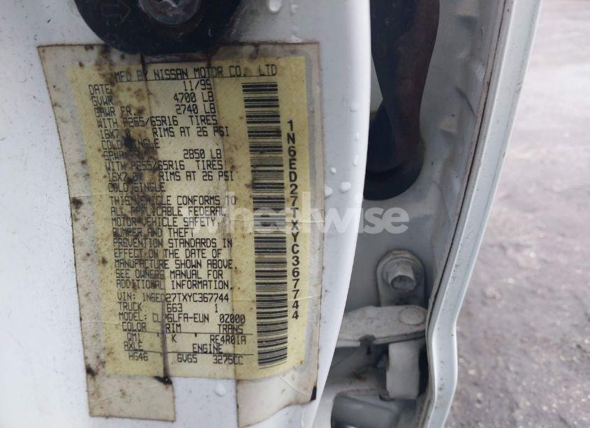 Photo 9 of 2000 Nissan Frontier SE-V6/XE-V6 (VIN 1N6ED27TXYC367744)