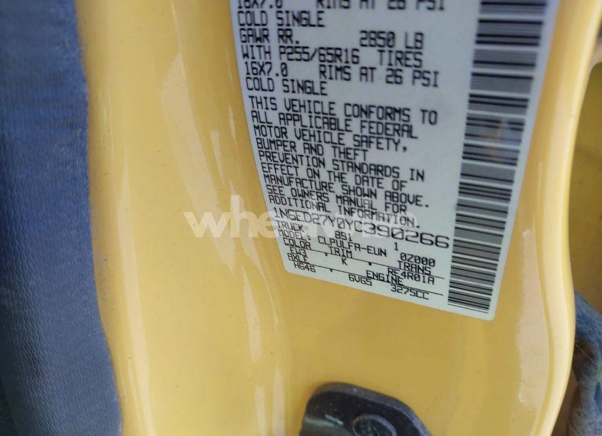 Photo 9 of 2000 Nissan Frontier SE-V6/XE-V6 (VIN 1N6ED27Y0YC390266)