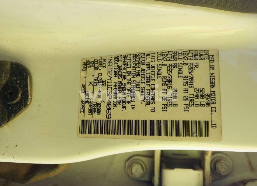 Photo 9 of 2001 Nissan Frontier SE-V6 (VIN 1N6ED27Y11C324069)