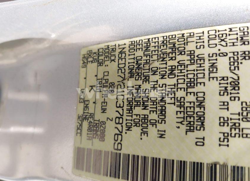 Photo 9 of 2001 Nissan Frontier SE-V6 (VIN 1N6ED27Y21C378769)