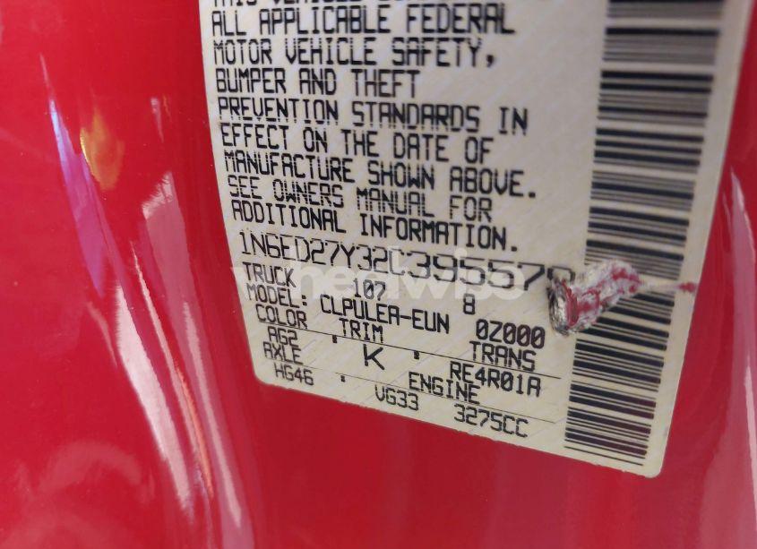 Photo 9 of 2002 Nissan Frontier XE-V6 (VIN 1N6ED27Y32C395579)