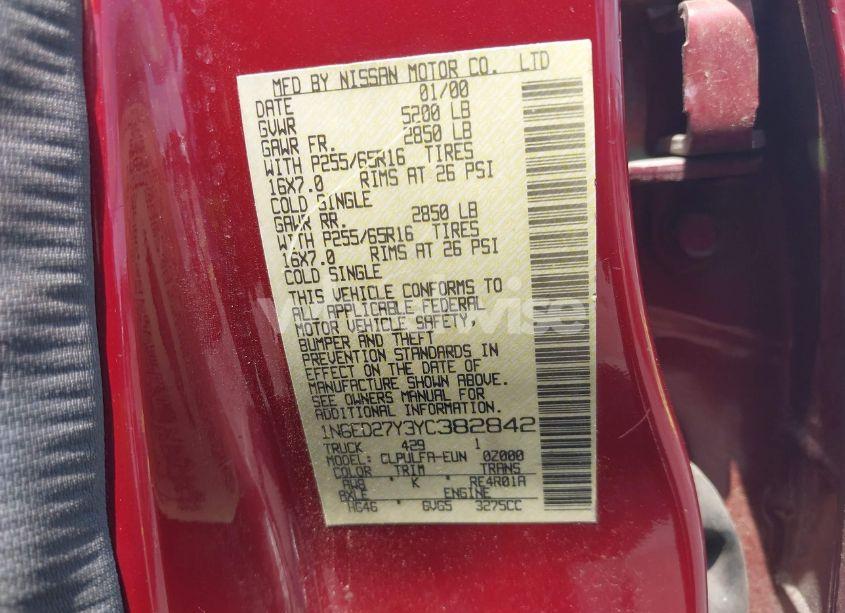 Photo 9 of 2000 Nissan Frontier SE-V6/XE-V6 (VIN 1N6ED27Y3YC382842)