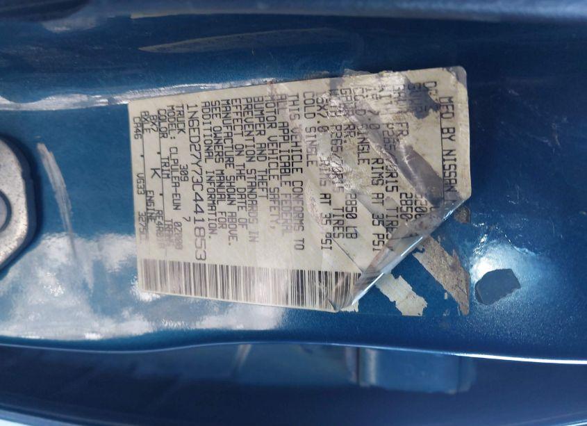 Photo 9 of 2003 Nissan Frontier XE-V6 (VIN 1N6ED27Y73C441853)