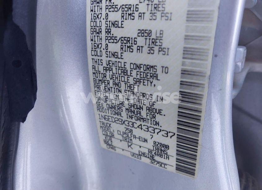 Photo 9 of 2003 Nissan Frontier SE-V6 (VIN 1N6ED29X33C433737)