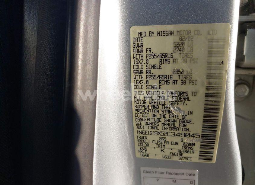 Photo 9 of 2002 Nissan Frontier SE-V6 (VIN 1N6ED29X52C349045)