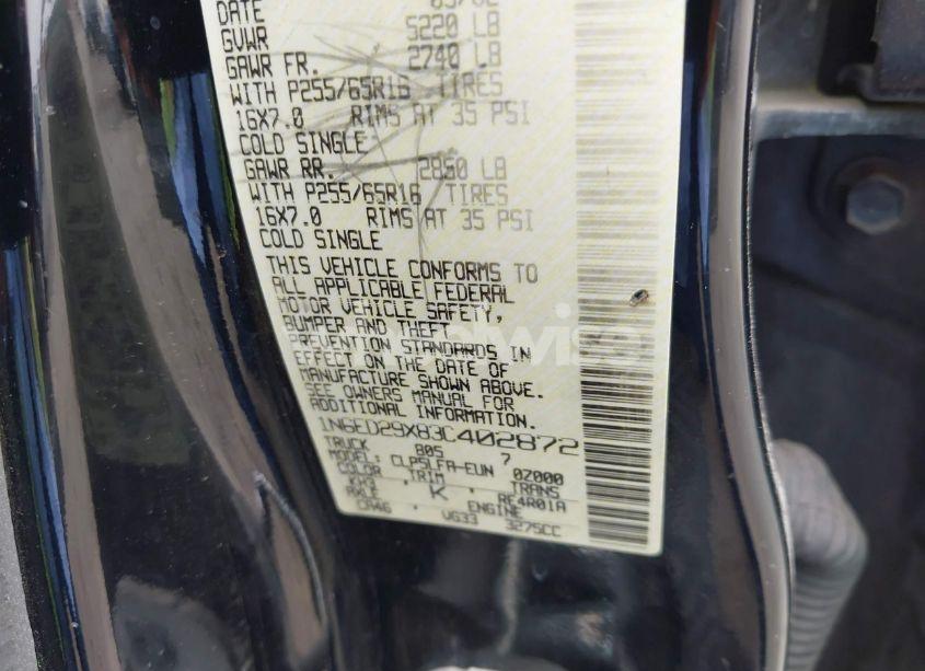 Photo 9 of 2003 Nissan Frontier SE-V6 (VIN 1N6ED29X83C402872)