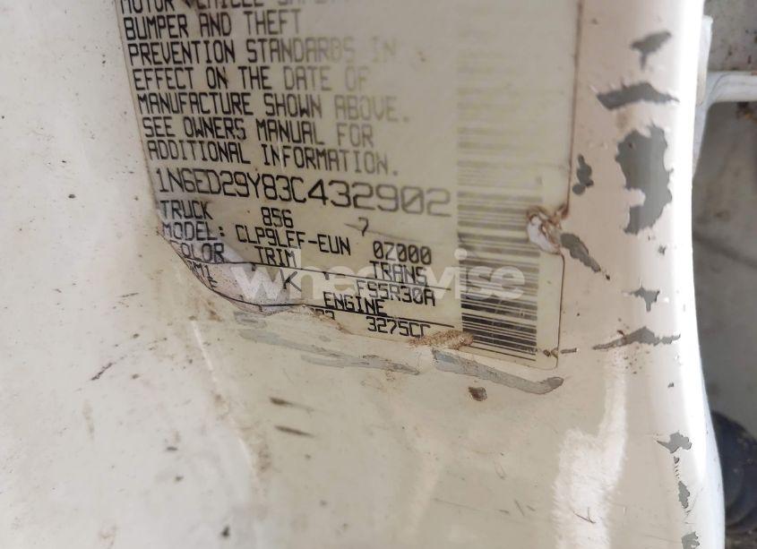 Photo 9 of 2003 Nissan Frontier XE-V6 (VIN 1N6ED29Y83C432902)