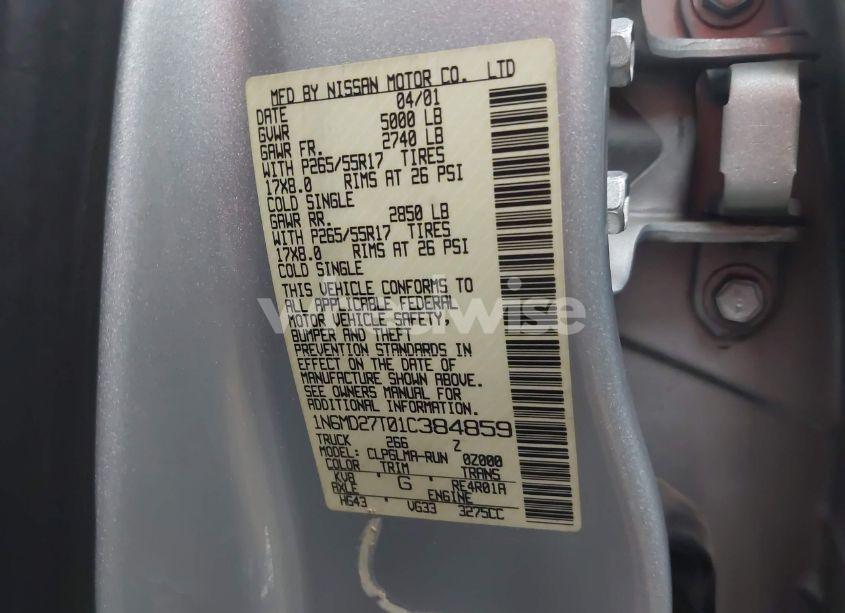 Photo 9 of 2001 Nissan Frontier SC-V6 (VIN 1N6MD27T01C384859)