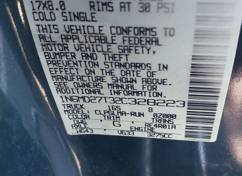 Photo 9 of 2002 Nissan Frontier SC-V6 (VIN 1N6MD27T32C328223)