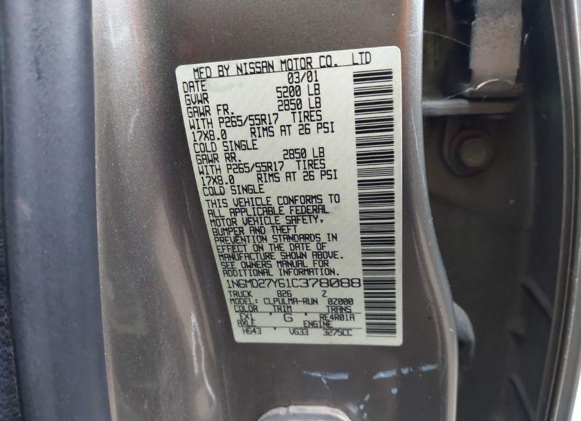 Photo 9 of 2001 Nissan Frontier SC-V6 (VIN 1N6MD27Y61C378088)