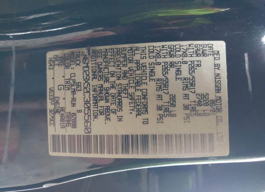 Photo 9 of 2002 Nissan Frontier SC-V6 (VIN 1N6MD29X52C305560)