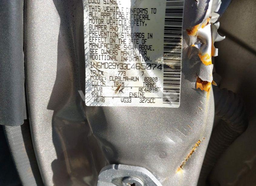 Photo 9 of 2003 Nissan Frontier SVE-V6 (VIN 1N6MD29Y33C465074)