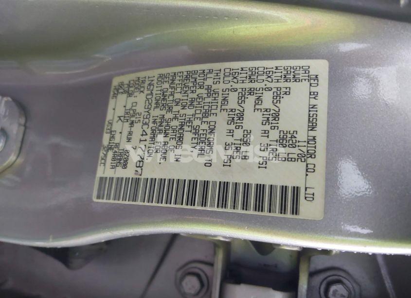 Photo 9 of 2003 Nissan Frontier SVE-V6 (VIN 1N6MD29Y93C417787)